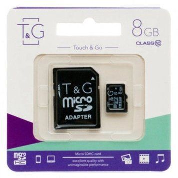 MicroSD 8GB T&G Class 4 + adapter 10302 фото