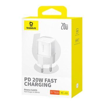 МЗП Baseus Palm Fast Charger 20W (1USB-C) Moon white 40432 фото