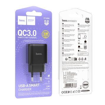 МЗП Hoco C140А 18W/3A black 37292 фото