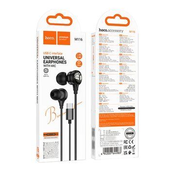 Навушники Bluetooth Hoco M116 Type-C black 44155 фото