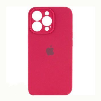 Silicone case Full camera iPhone 14 Pro rose red 30195 фото