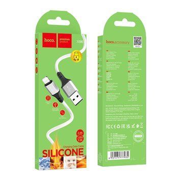 USB Cable Hoco Lightning X86 2.4A 1m white 42576 фото