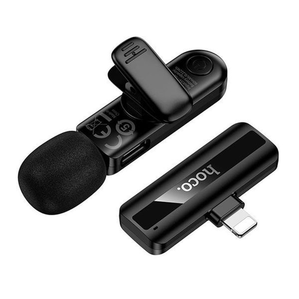 Мікрофон петличний bluetooth Hoco L20 Lightning black 03963 фото