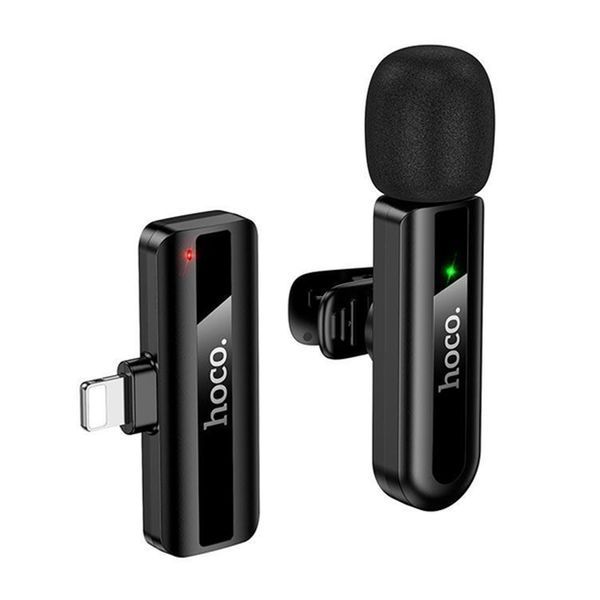 Мікрофон петличний bluetooth Hoco L20 Lightning black 03963 фото