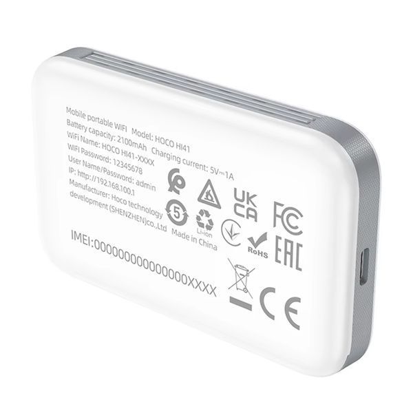 Мобільний Wi-Fi модем Hoco HI41 white 39734 фото