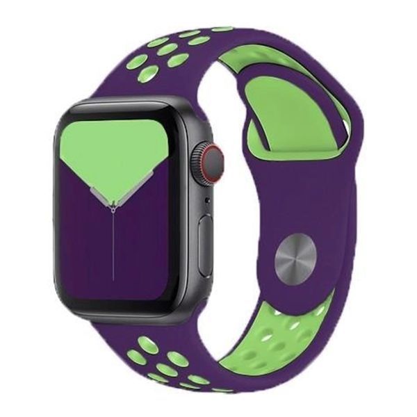 Ремінець Apple watch 42/44/45mm sport violet-green 21809 фото