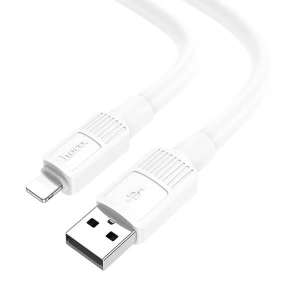 USB Cable Hoco Lightning X84 2.4A 1m white 44467 фото