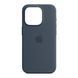 Silicone case iPhone 15 with MagSafe storm blue 42090 фото 1