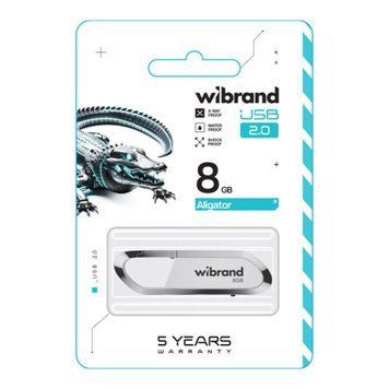 USB Flash 4 GB Wibrand Aligator White 23597 фото