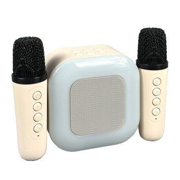 Колонка Bluetooth A31 2 мікрофона дитяче караоке beige 43185 фото
