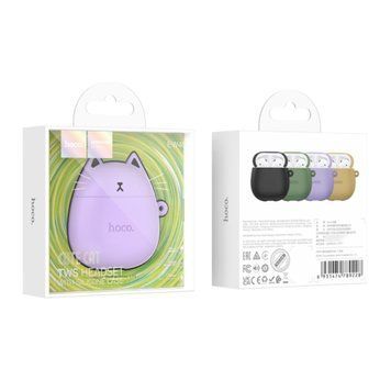 Навушники AirPods Hoco EW45 white + case cat purple 32129 фото