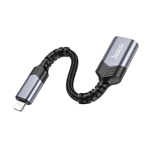 USB перехідник Hoco UA24 Lightning grey під флешку 35264 фото