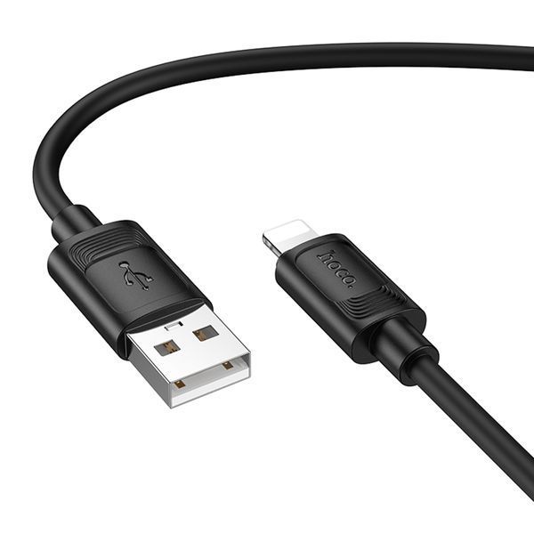USB Cable Hoco Lightning X122 2.4A 1m black 44114 фото