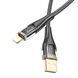 USB Cable Hoco Lightning U121 2.4A 1m black 42194 фото 4