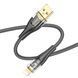 USB Cable Hoco Lightning U121 2.4A 1m black 42194 фото 3