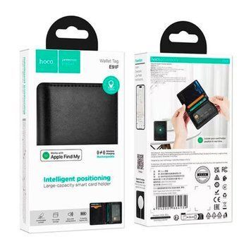 GPS трекер + візитниця Hoco E91F black 45888 фото