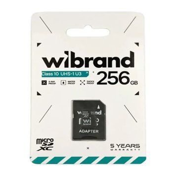 MicroSD 256GB Wibrand UHS-1 Class 10 + SD adapter UA 44793 фото