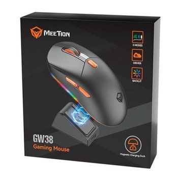 Мишка Bluetooth Meetion GW38 з зарядною станцією black 42862 фото