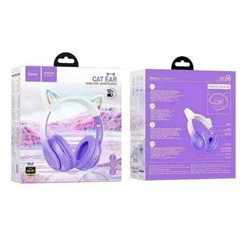 Навушники Big Bluetooth Hoco W42 Cat purple 33562 фото