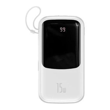 Power bank 20 000 mAh Baseus Qpow Digital Display QC3.0 +cable Type-C 15W white 32975 фото