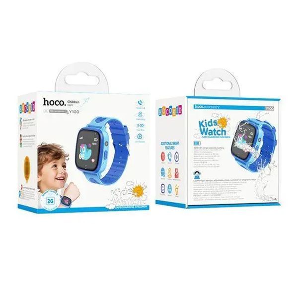 Дитячий годинник з GPS Hoco Y100 2G blue 37298 фото