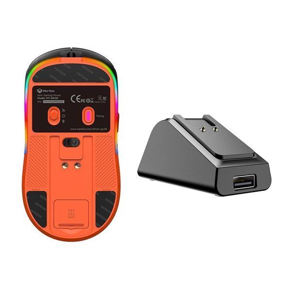 Мишка Bluetooth Meetion GW38 з зарядною станцією black 42862 фото