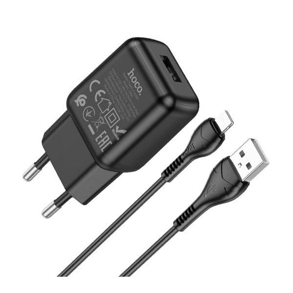МЗП Hoco C96A 10.5W/2.1A (1USB) + cable Lightning black 30845 фото