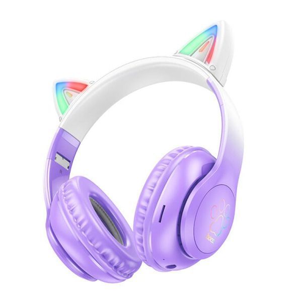 Навушники Big Bluetooth Hoco W42 Cat purple 33562 фото