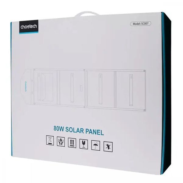 Портативна сонячна зарядна станція Choetech 80W black 36391 фото
