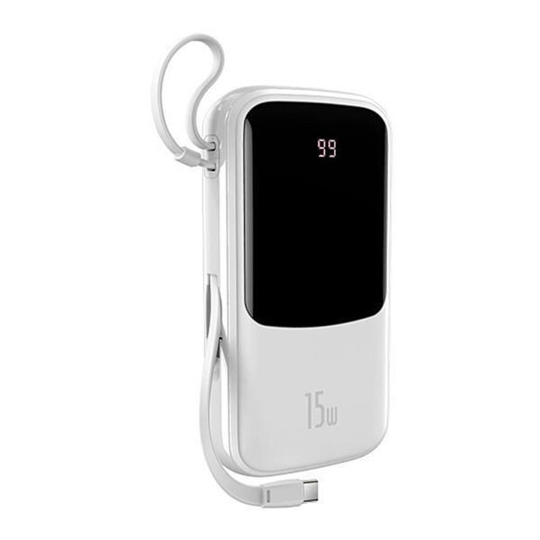 Power bank 20 000 mAh Baseus Qpow Digital Display QC3.0 +cable Type-C 15W white 32975 фото