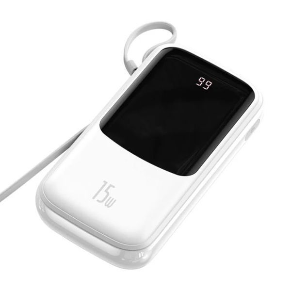 Power bank 20 000 mAh Baseus Qpow Digital Display QC3.0 +cable Type-C 15W white 32975 фото