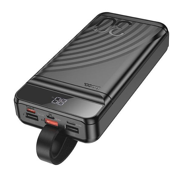 Power bank 30 000 mAh Hoco J123B PD 20W+QC 3.0 22.5W Bipow 3USB/2Type-C/Micro LED Display black 35325 фото