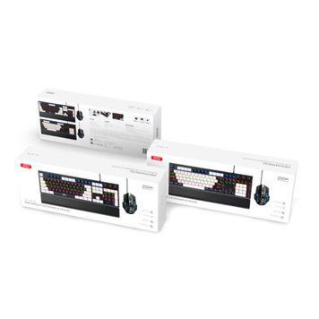 Клавіатура XO KB-06 mixed color luminous mechanical + мишка ігрова black 46930 фото