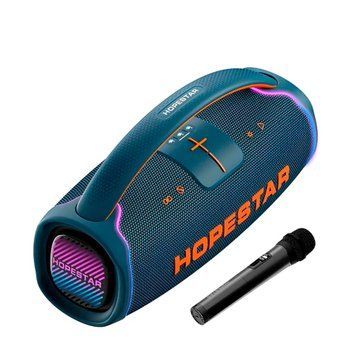 Колонка Bluetooth Hopestar A65 300W/IPX6/30000mAh/65W FAst Charge + мікрофон blue 44997 фото
