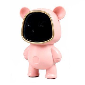 Колонка Bluetooth X868 Bear RGB з підсвіткою 1200mah 16 см pink 46581 фото