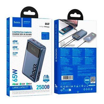 Power bank 25 000 mAh Hoco Q40 PD 65W 1A2C Display black 44068 фото