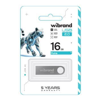 USB Flash 16 GB Wibrand Puma Silver 10324 фото