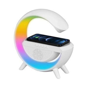 Колонка Bluetooth BT2301 + бездротова зарядка +світильник white 32600 фото