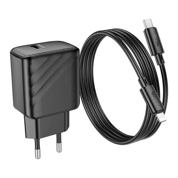 МЗП Hoco CS22A PD 30W/3A (1USB-1USB-C) + cable Type-C to Lightning black 37793 фото