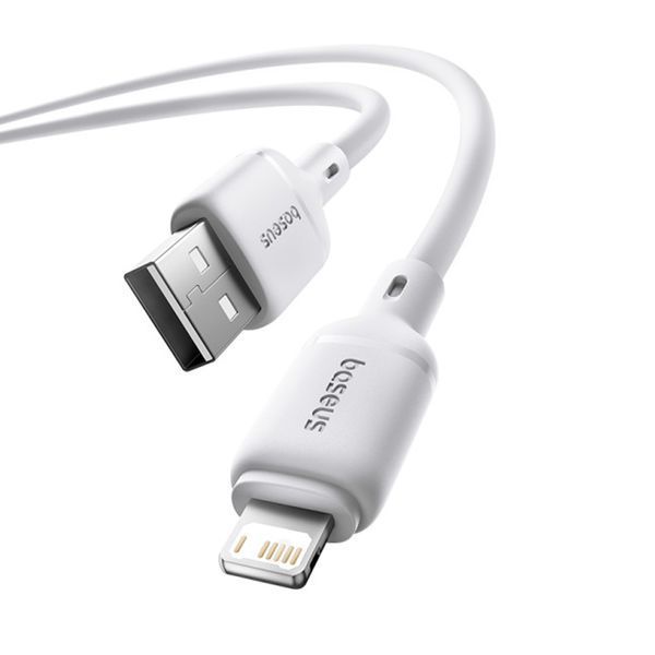 USB Cable Baseus Silky Series Fast Charging Lightning 2.4A (1m) white 42144 фото