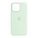 Silicone case iPhone 15 Pro Max with MagSafe soft mint 42101 фото 1