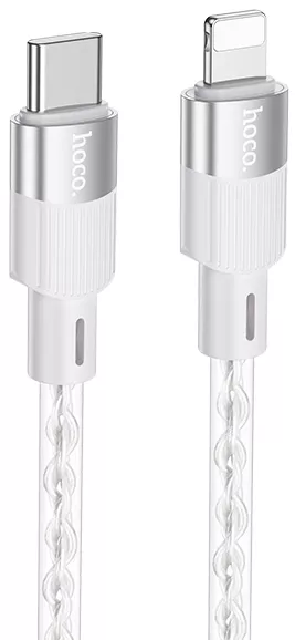Cable Hoco Type-C to Lightning X99 2.4A 1m silver 33300 фото