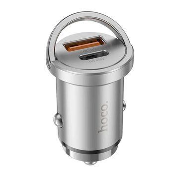 АЗП Hoco NZ10 PD 45W+QC 3.0 (1USB-1USB-C) grey 36308 фото
