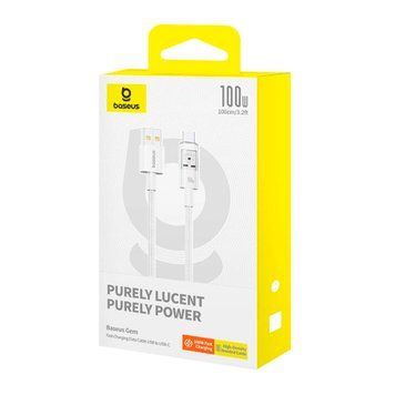 Cable Baseus Gem Fast-Charging Data Cable Type-C to Type-C 100W (1m) white 45959 фото