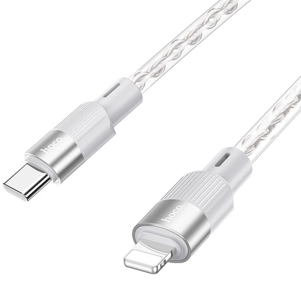Cable Hoco Type-C to Lightning X99 2.4A 1m silver 33300 фото
