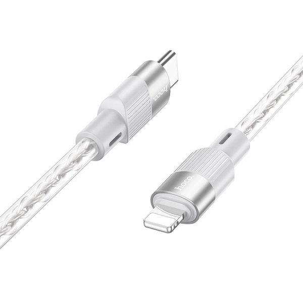 Cable Hoco Type-C to Lightning X99 2.4A 1m silver 33300 фото