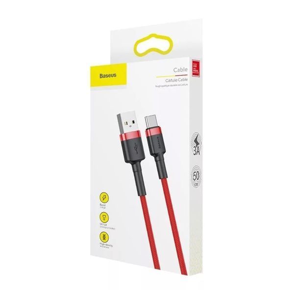 USB Cable Baseus Cafule Type-C Cable 2A (3m) red 06656 фото