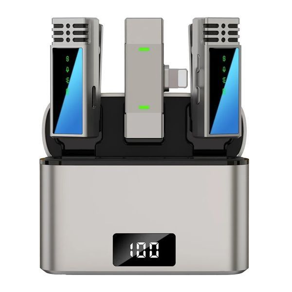 Мікрофон петличний bluetooth Jmary MW-15 Lightning 2 мікрофони black 40835 фото