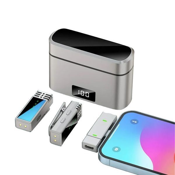 Мікрофон петличний bluetooth Jmary MW-15 Lightning 2 мікрофони black 40835 фото