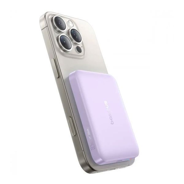 Power bank 10 000 mAh Baseus Magnetic EnerFill Ultra-Mini FM11 22.5W Purple 49037 фото